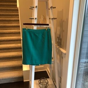 Jcrew Teal Wool Pencil Skirt